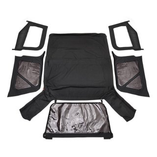 Soft Top Black Denim Rough Country Half Doors