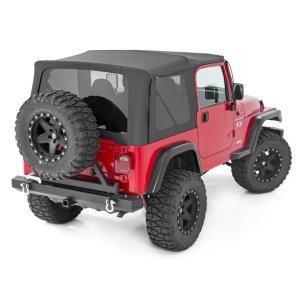 Soft Top Black Denim Rough Country Half Doors