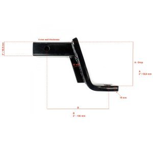 Trailer hitch ball mount drop steel OFD Lift 2"