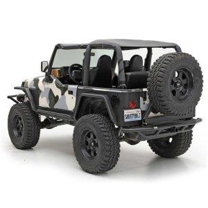 Rear tubular steel bumper with tyre carrier and receiver hitch Smittybilt SRC