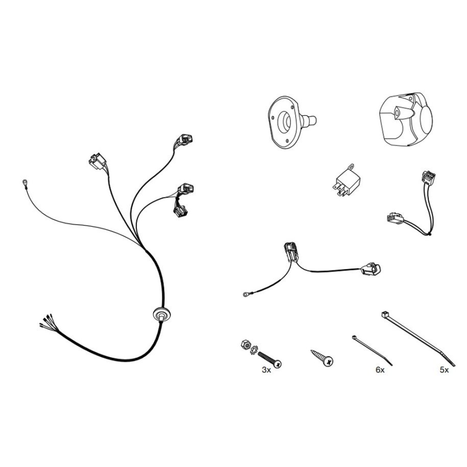 Hitch receiver wiring harness 7 PIN HAK-SYSTEM