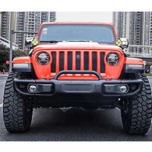 Front aluminium bumper with bull bar and winch plate OFD