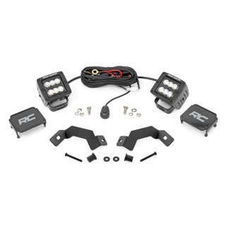 Lower windshield LED 2" kit Flood Beam Rough Country Black Series