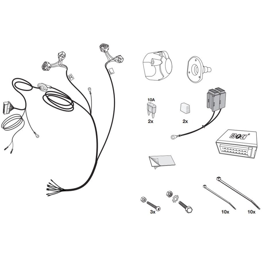 Hitch receiver wiring harness 7 PIN HAK-SYSTEM