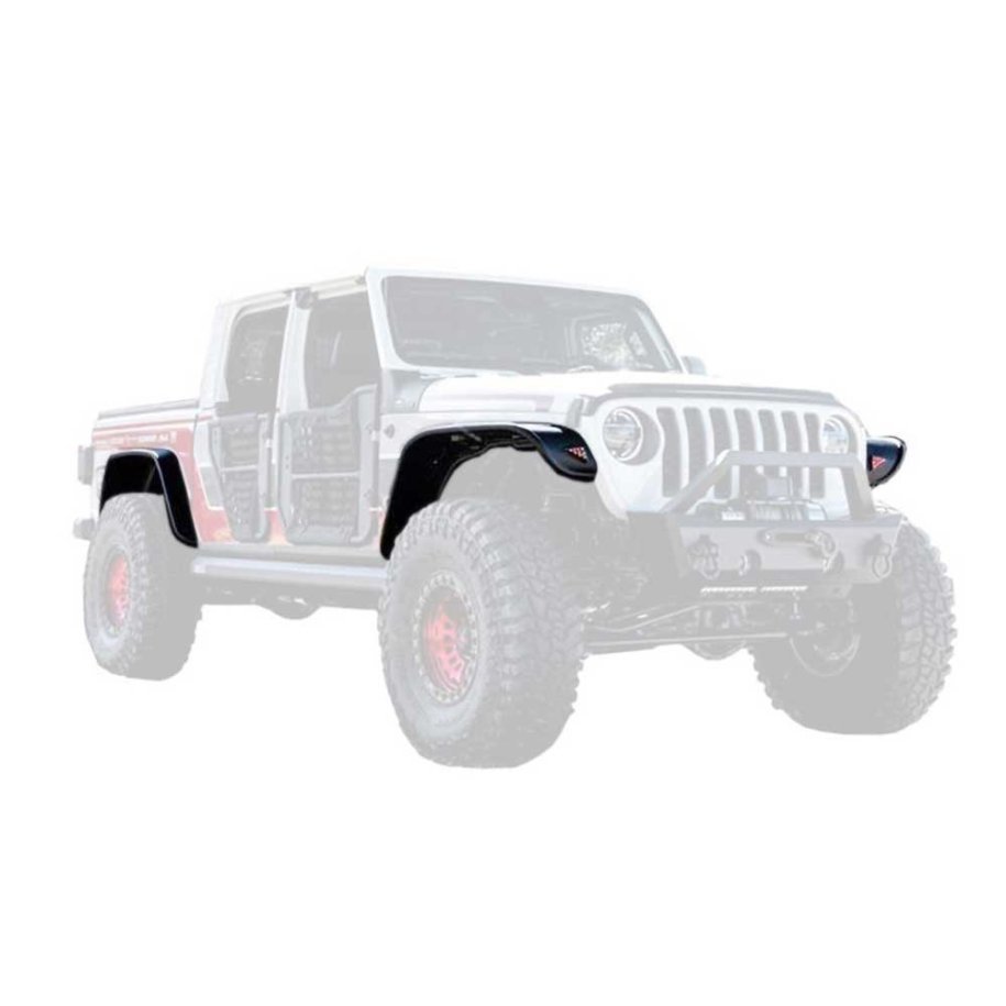 Front and rear fender flares standard coverage RealTruck Bushwacker Flat Style