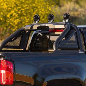 Sport bar 2.0 with power actuated retractable light mount bar Go Rhino