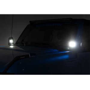 LED lights 2" square amber DRL Rough Country Black Series