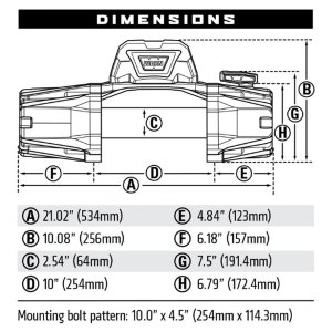 Winch with synthetic rope 8000 lbs Warn VR EVO 8-S