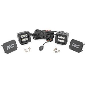 Lower windshield LED 2" kit Flood Beam Rough Country Black Series