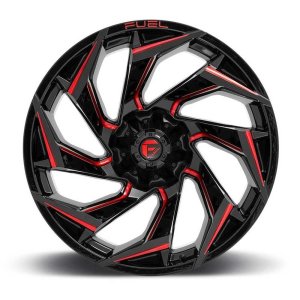 Alloy wheel D755 Reaction Gloss Black/Red Tint Fuel