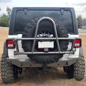 Rear aluminum bumper with tyre carrier GenRight