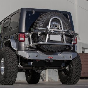 Rear aluminum bumper with tyre carrier GenRight