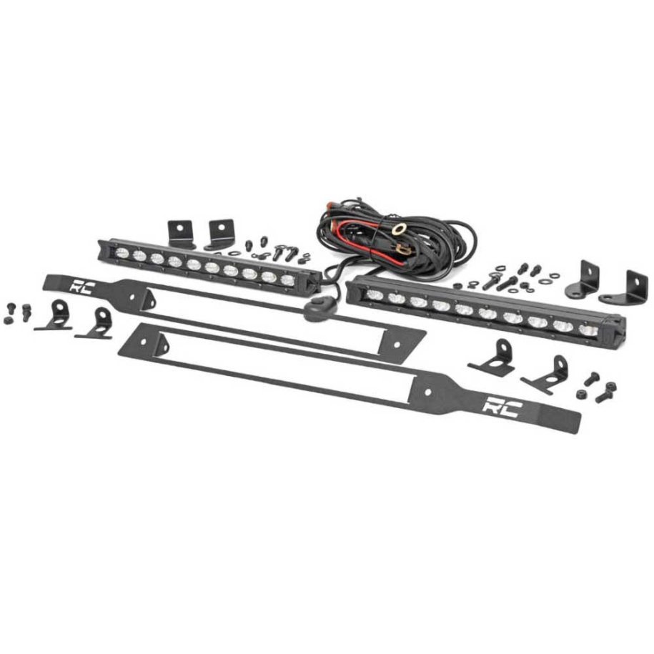 LED light bars 10" dual row flood Rough Country Black Series