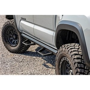 Side steps adjustable aluminum Rough Country SRL2 Double Cab