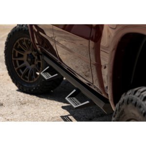 Side steps adjustable aluminum Rough Country SRL2 Crew Cab