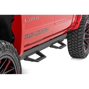 Side steps adjustable aluminum Rough Country SRL2 Crew Cab