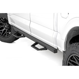 Side steps adjustable aluminum Rough Country SRL2 Crew Cab